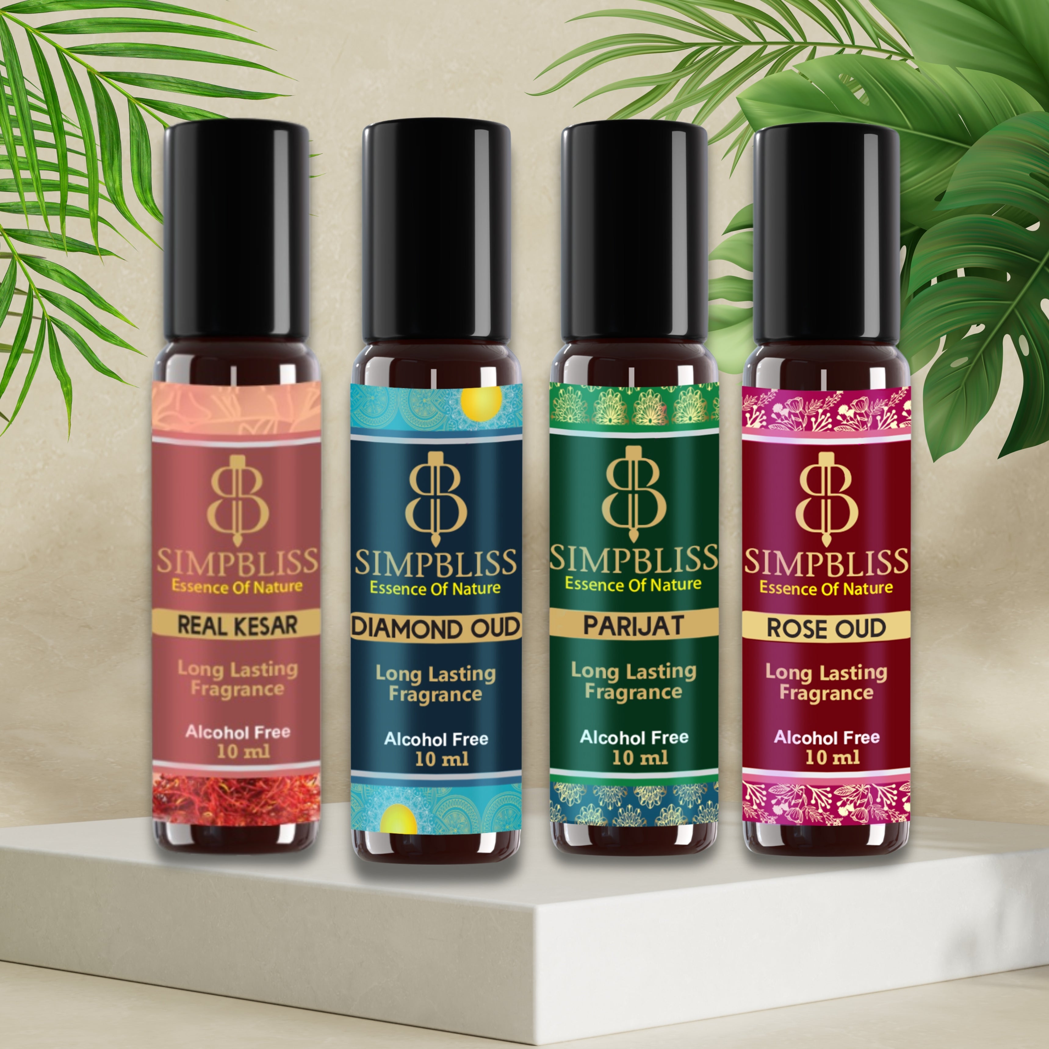 Simpbliss Luxury Floral & Oud Attar Set (4x10ml)