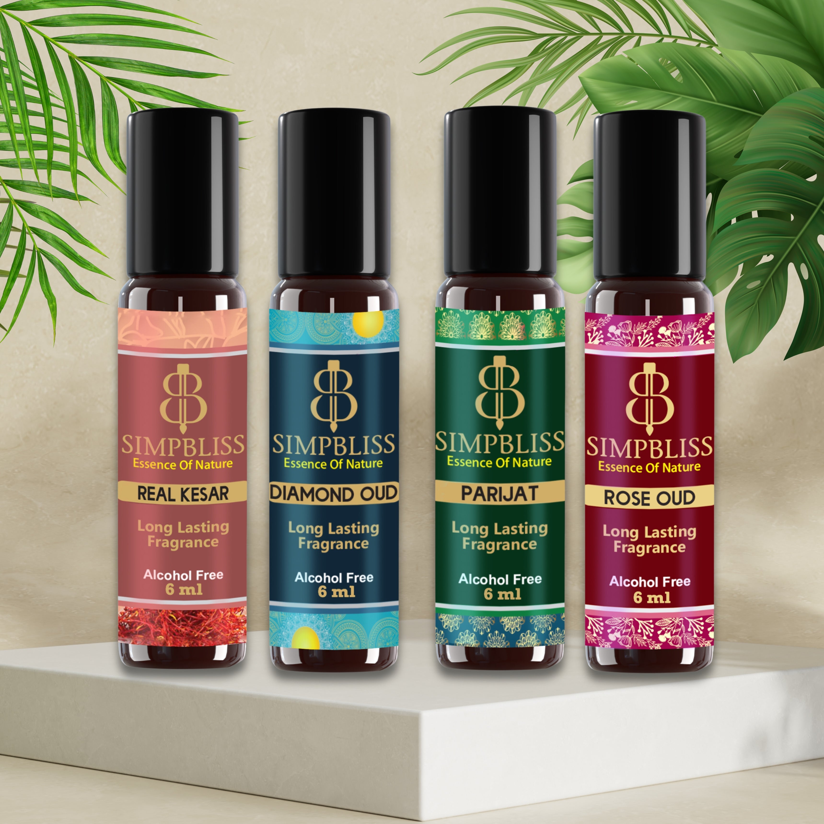 Simpbliss Luxury Floral & Oud Attar Set (4x10ml)