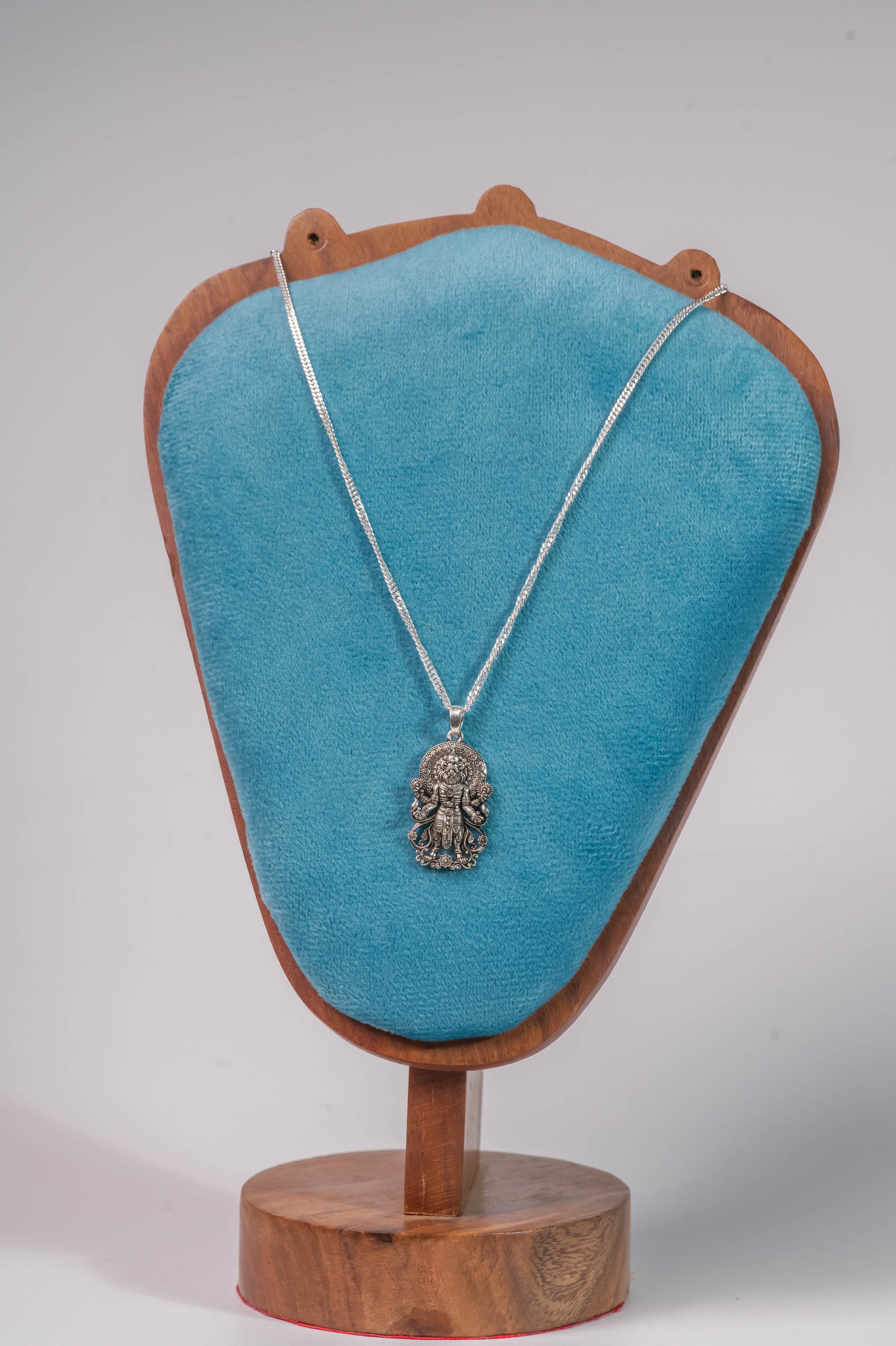 Narasimha Pendant Silver Necklace Protection Hindu Jewelry Gift