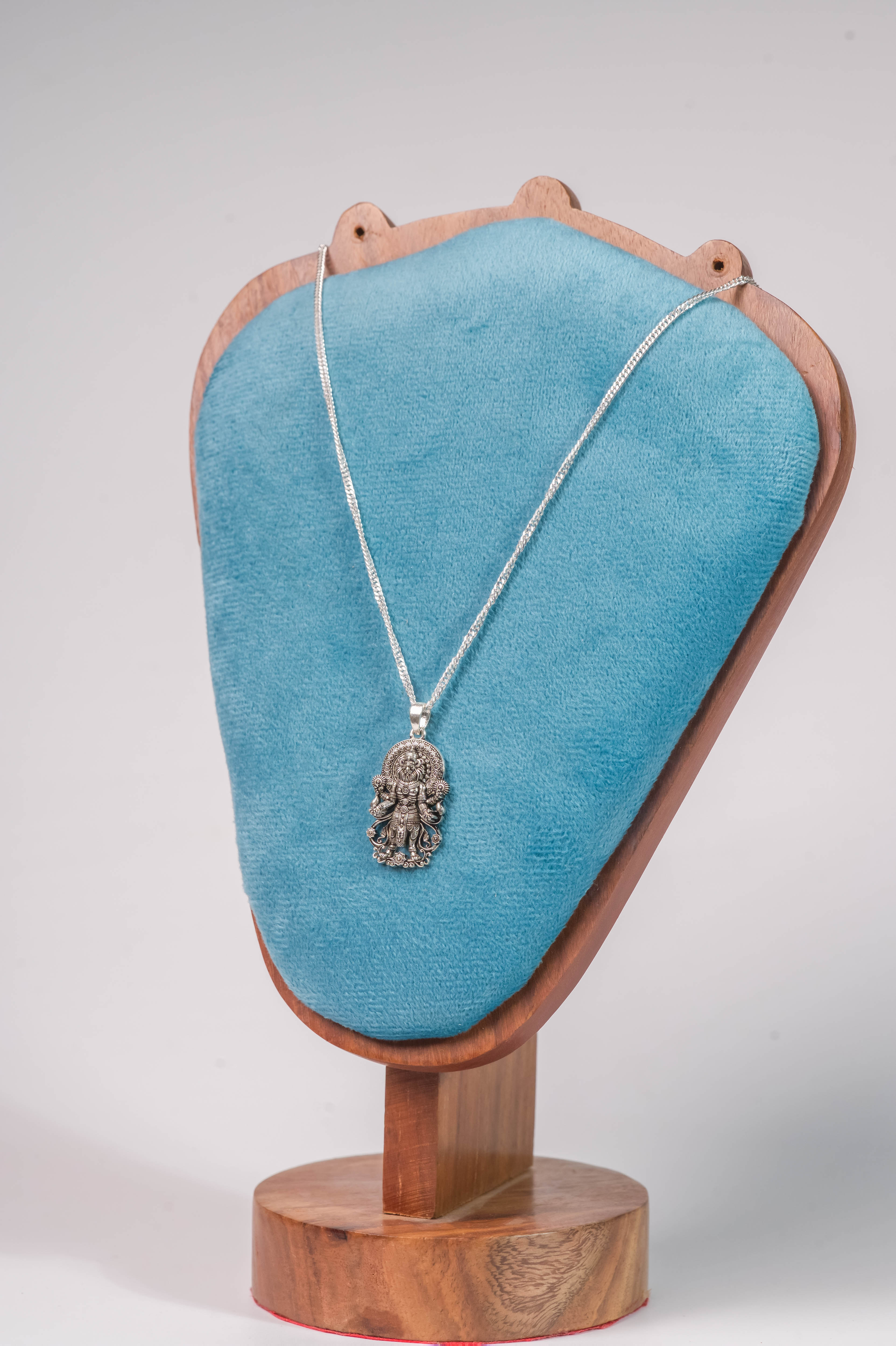 Narasimha Pendant Silver Necklace Protection Hindu Jewelry Gift