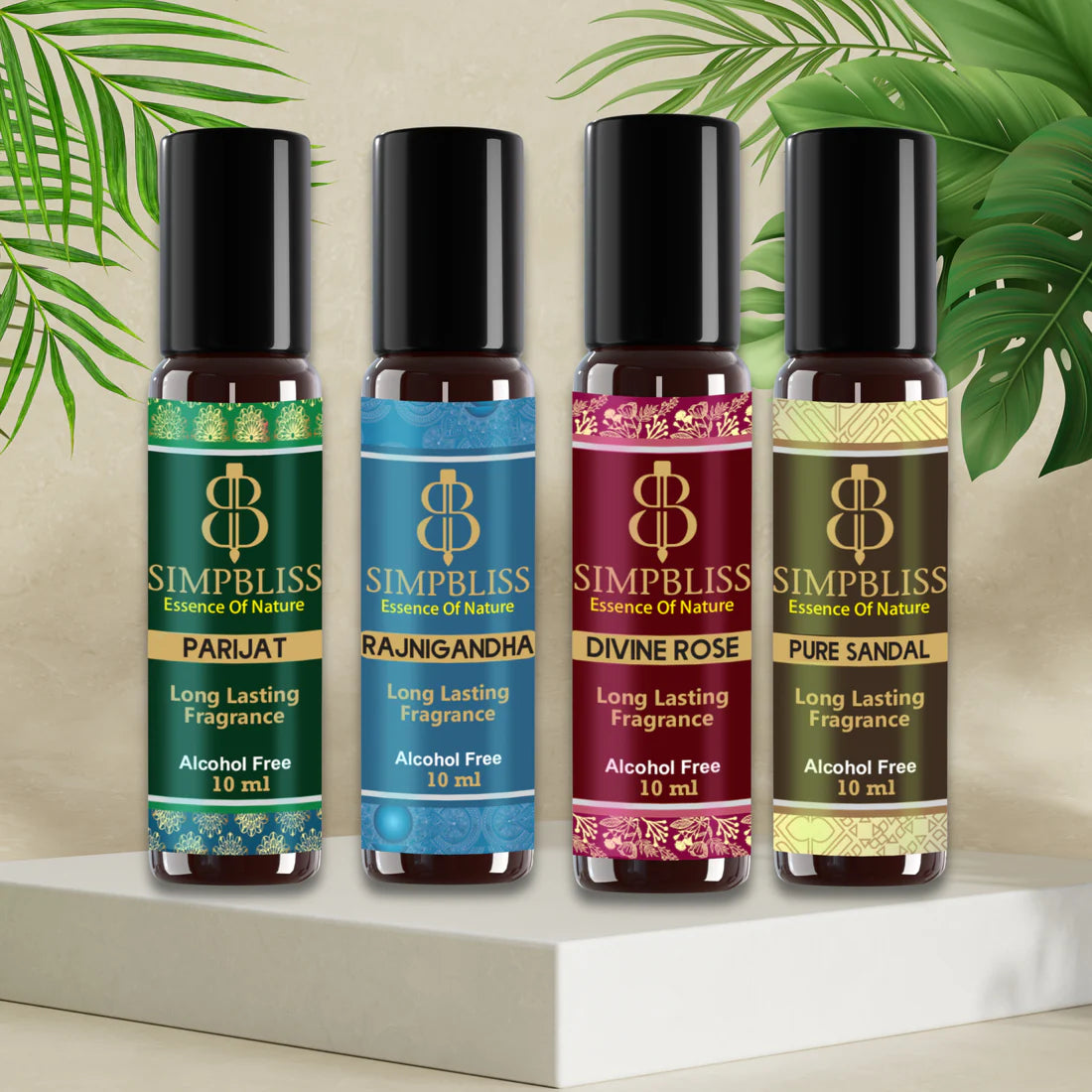 Traditional Indian Floral Attars Combo (4x10ml each)