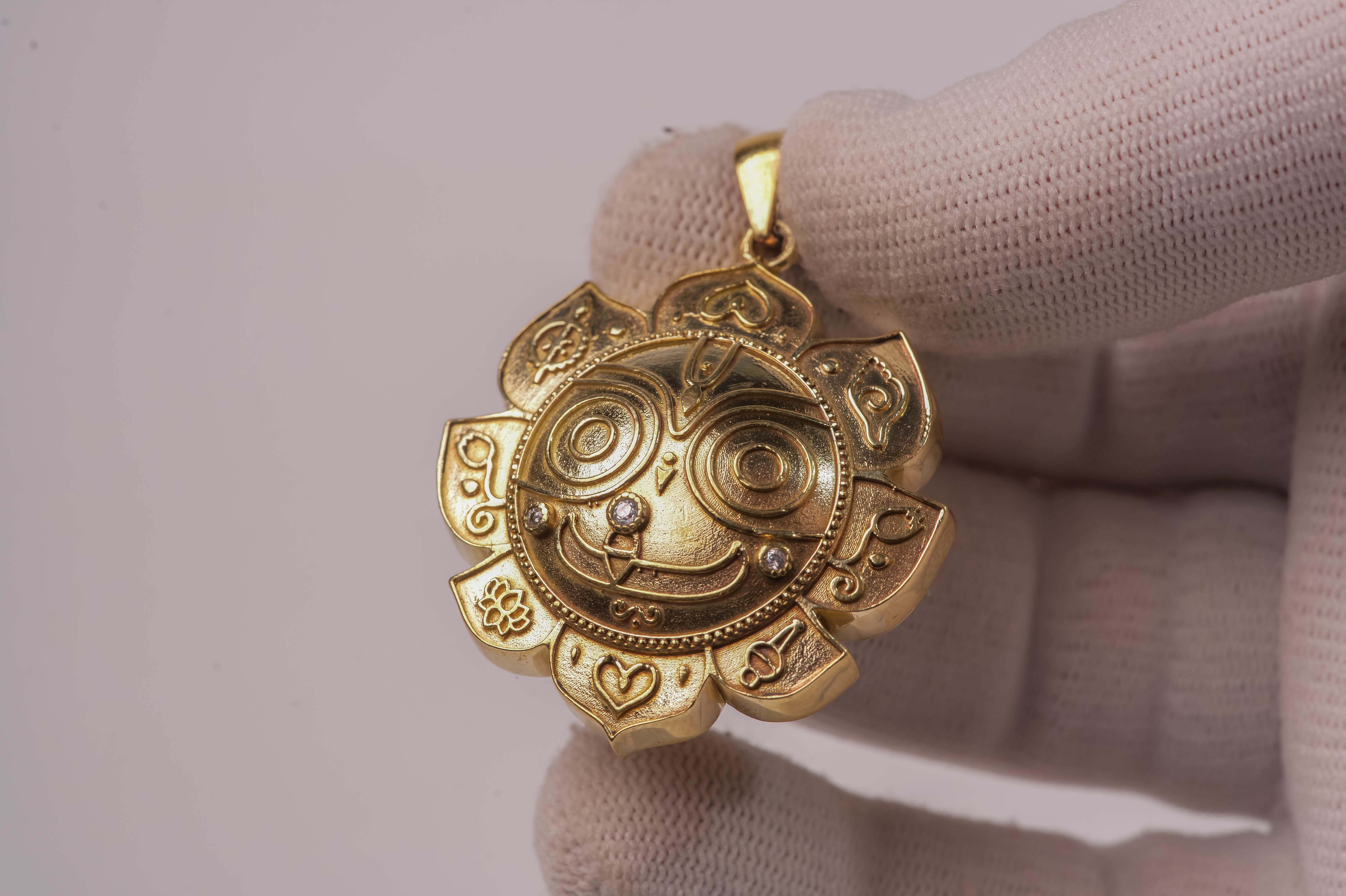 Jagannath Pendant 5 Metals 1.5 Inch Spiritual Hindu Jewelry