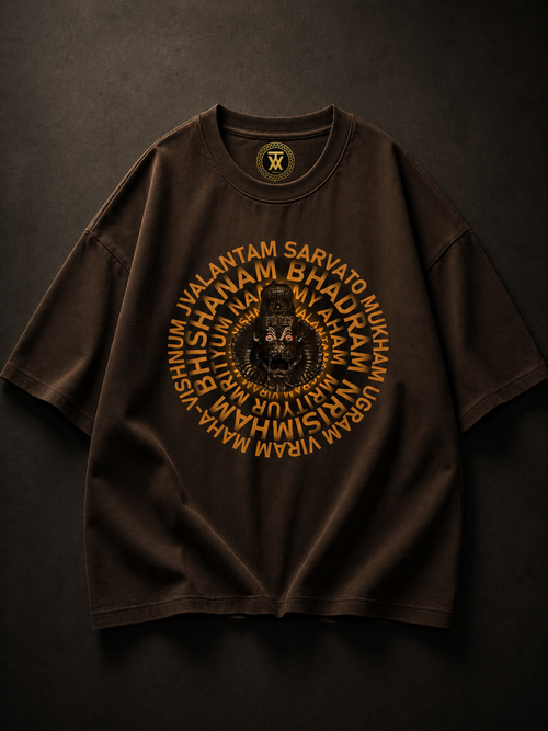 Narasimha Protection Mantra Tee - Brown