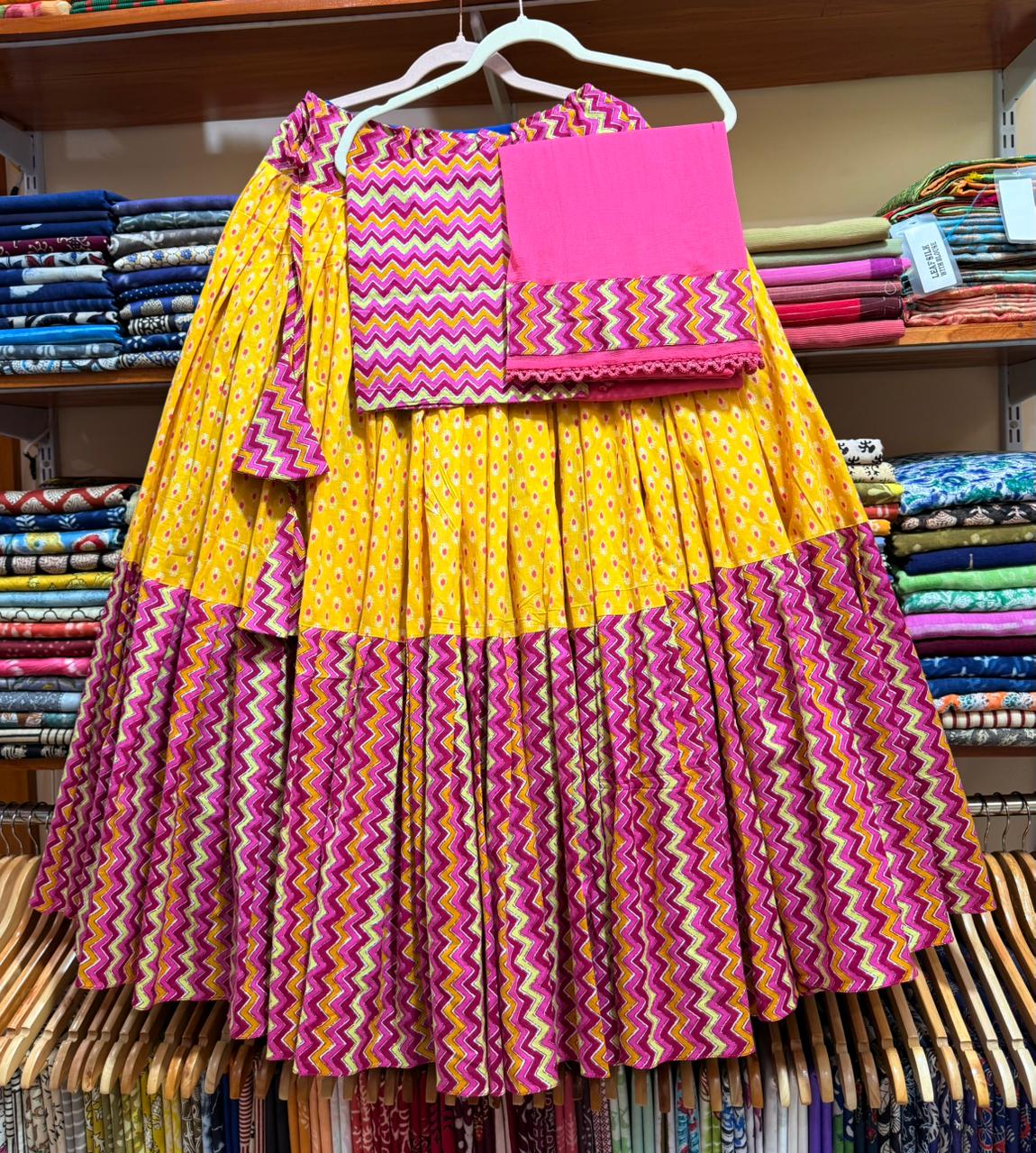Premium Jaipuri Cotton Gopi Dress Set with Dupatta | Designer Outfit