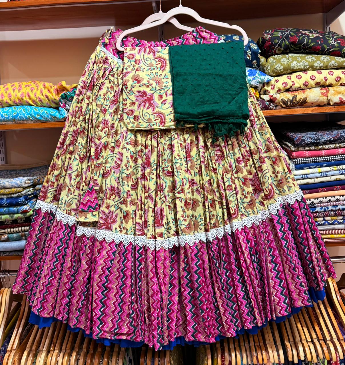 Premium Jaipuri Cotton Gopi Dress Set with Dupatta | Designer Outfit