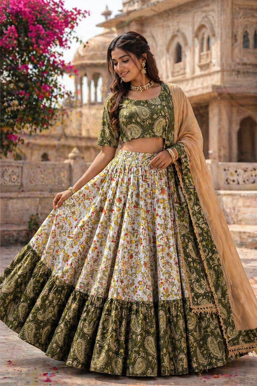 Premium Jaipuri Cotton Gopi Dress Set with Dupatta | Designer Outfit