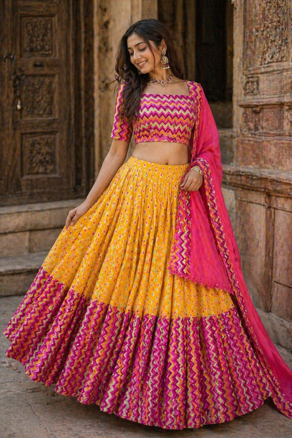 Premium Jaipuri Cotton Gopi Dress Set with Dupatta