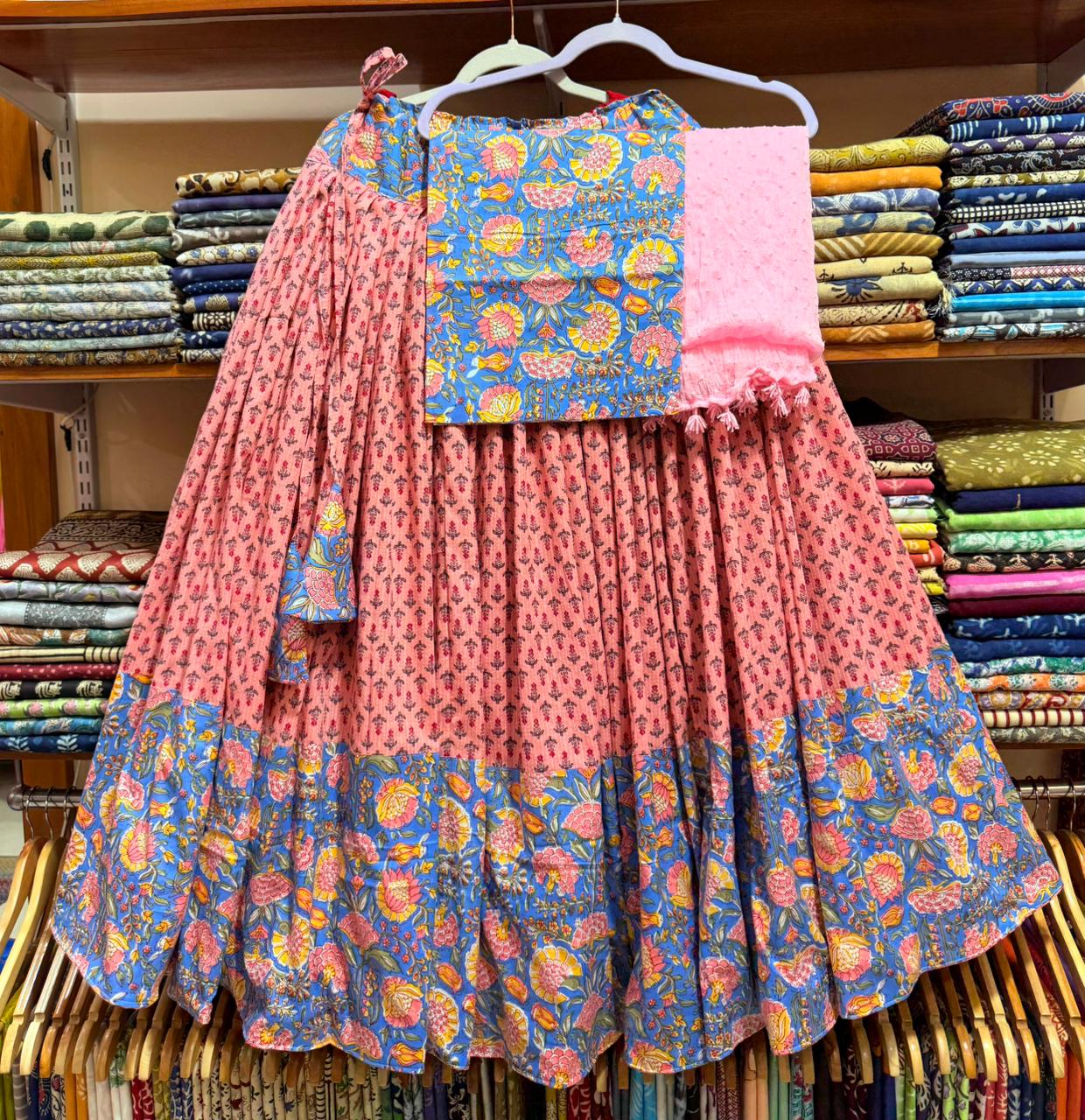 Premium Jaipuri Cotton Gopi Dress Set with Dupatta | Designer Outfit
