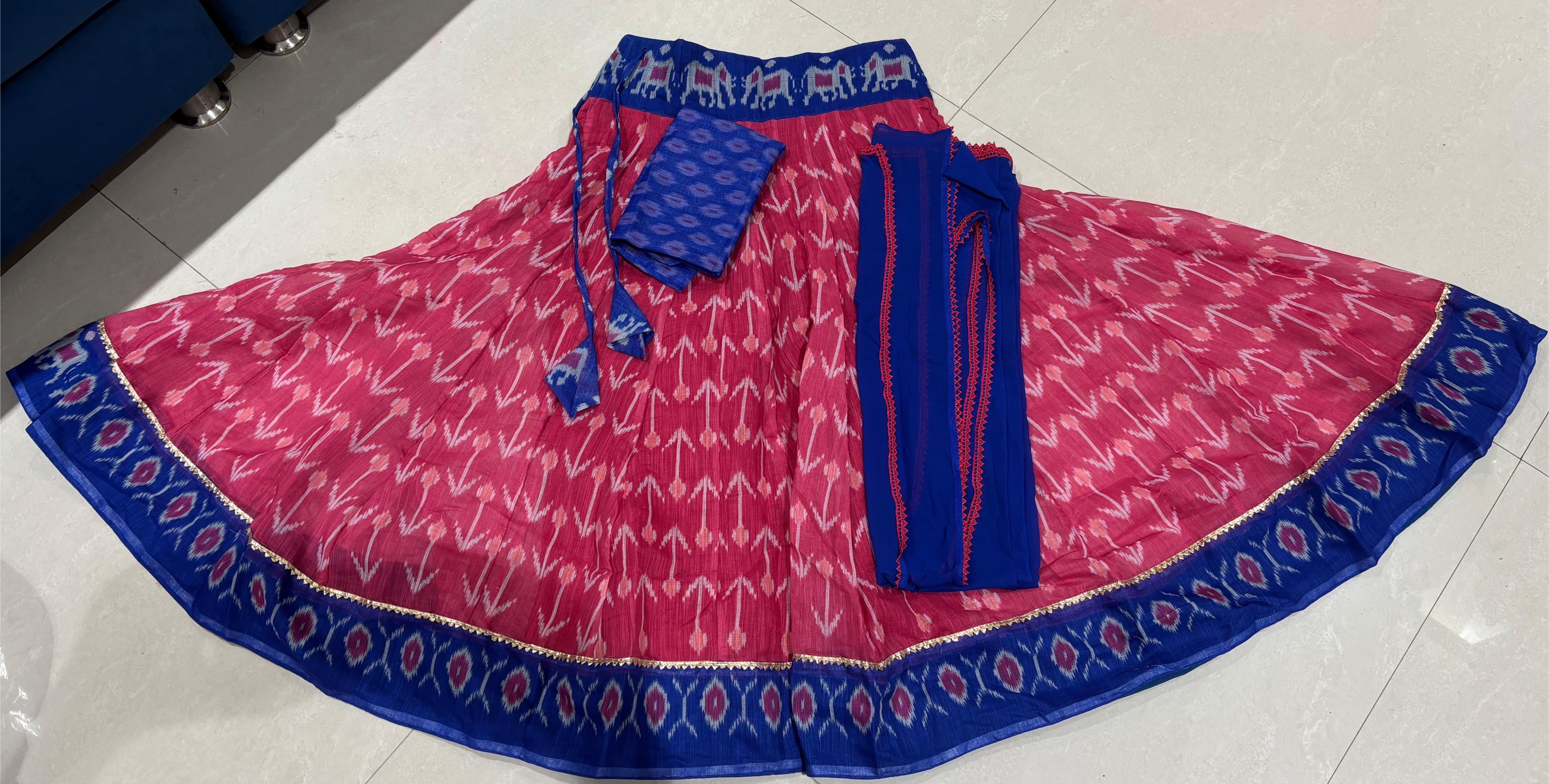 Cotton linen fabric Gopidress set