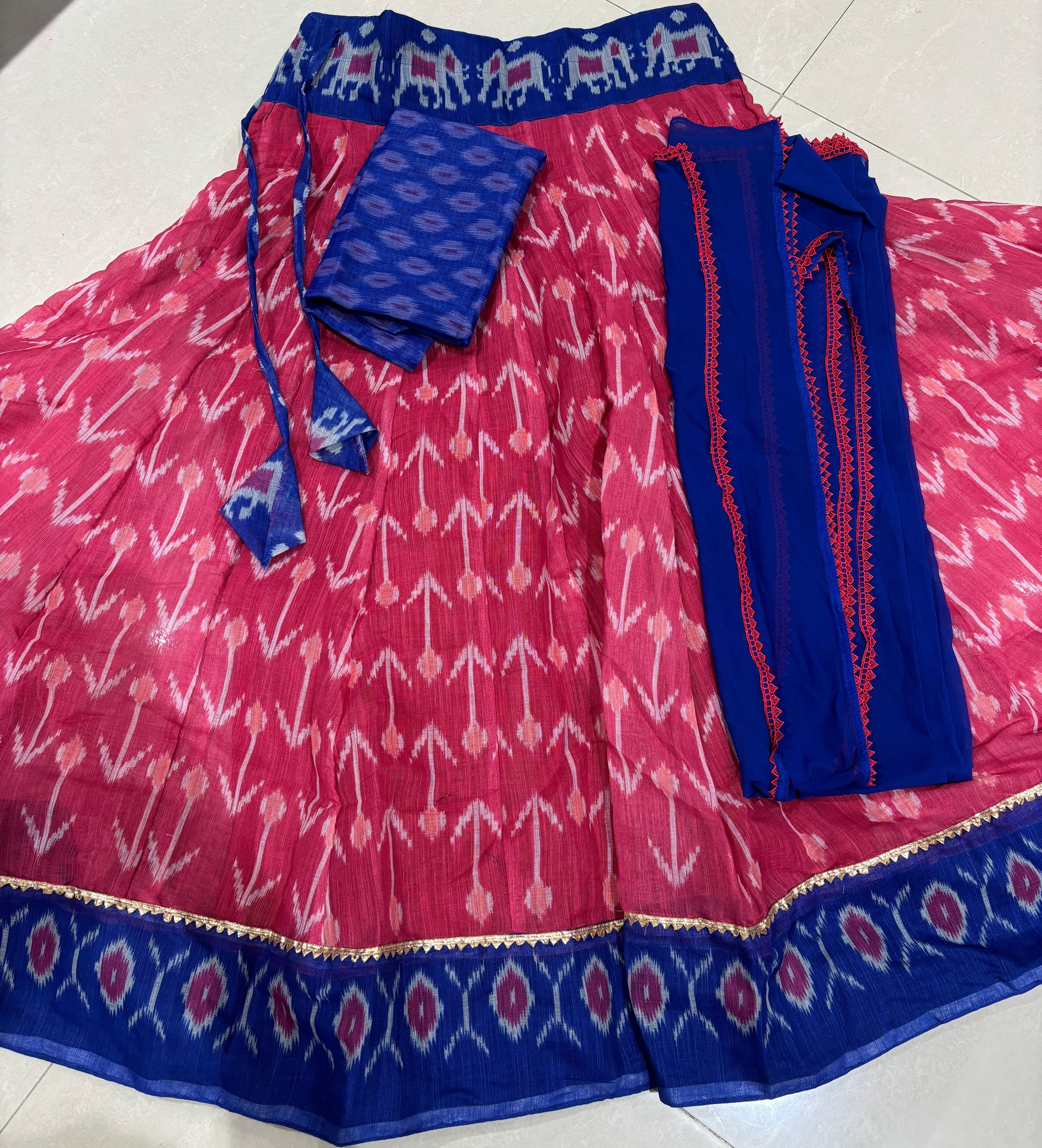 Cotton linen fabric Gopidress set