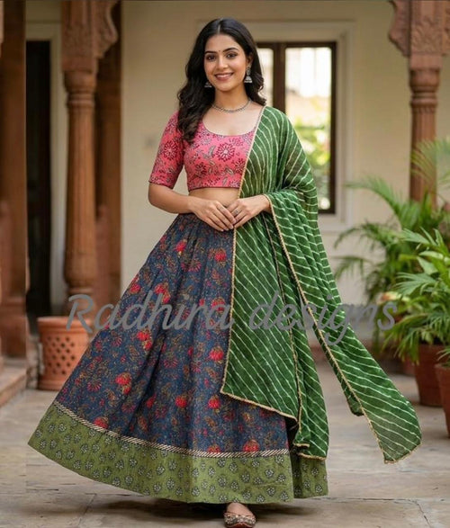 Cotton fabric Gopidress / lehenga set