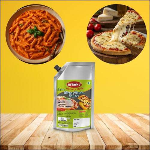 MEENGA’S Homely Made Jain Pizza Pasta Sauce Combo – 250g Each| Ready-to-Use Italian Sauce for Pizza Pasta and Snacks | No Onion No Garlic | 100% Vegetarian | Authentic Jain-Friendly Flavour(PACK OF 2)