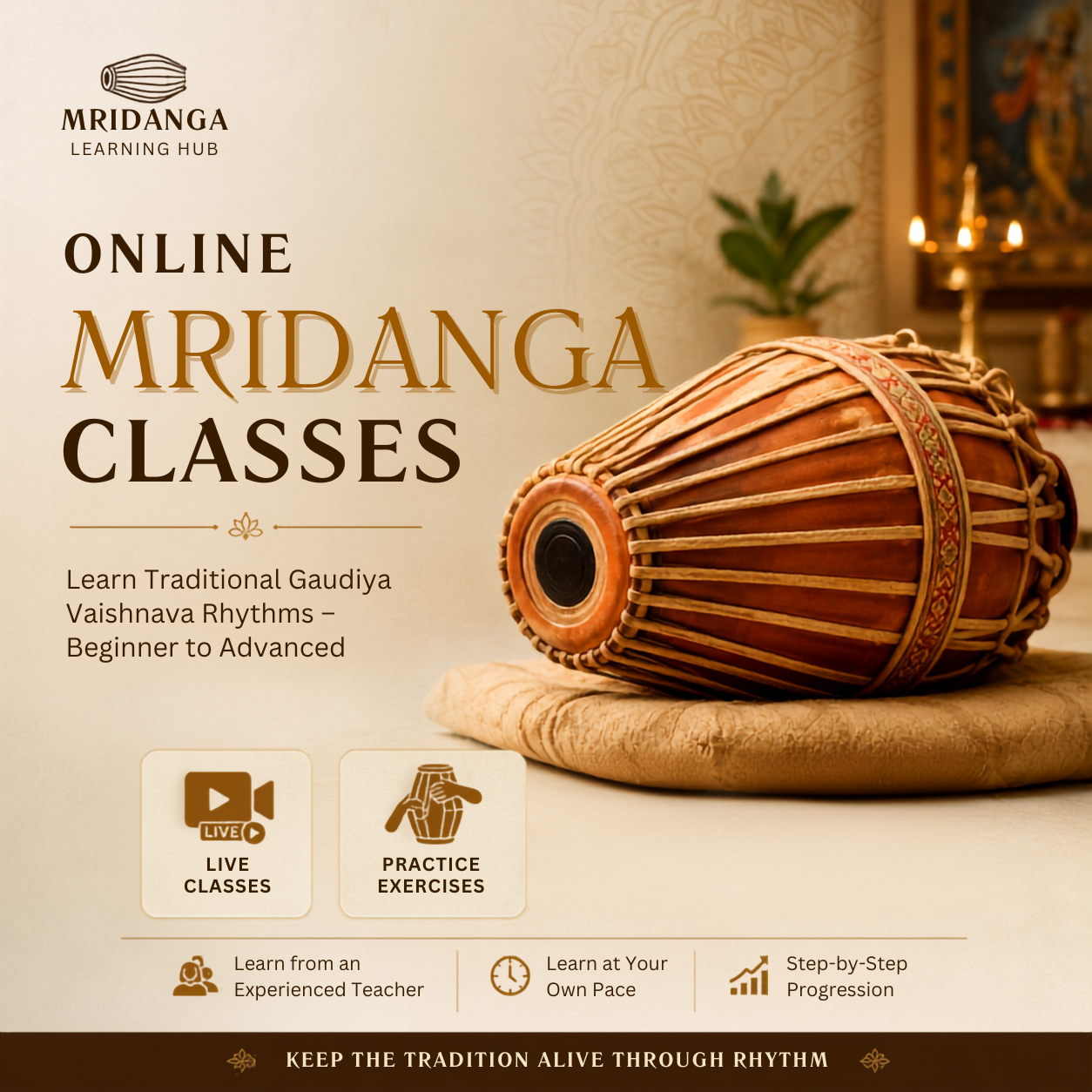 Personalised Mridanga Lessons (per session)