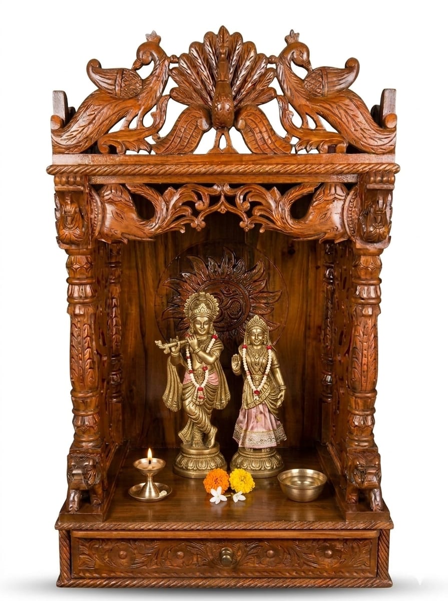 Premium Teakwood Altar (Medium Size)