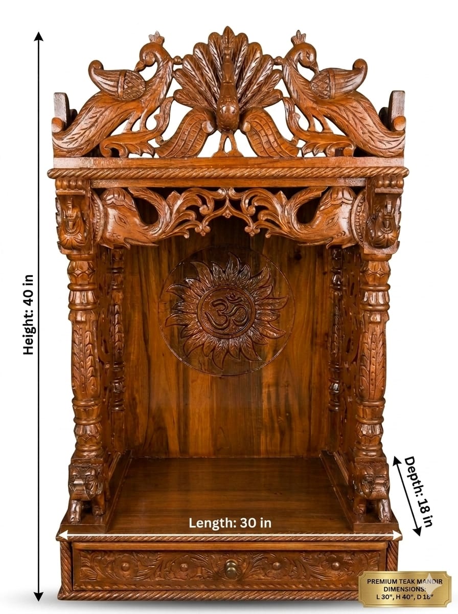 Premium Teakwood Altar (Medium Size)