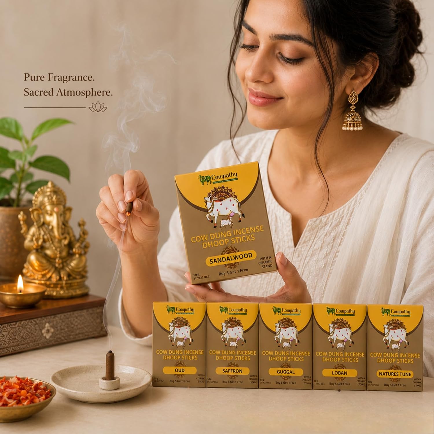 Cow Dung Dhoop Stick (Pack of 6)