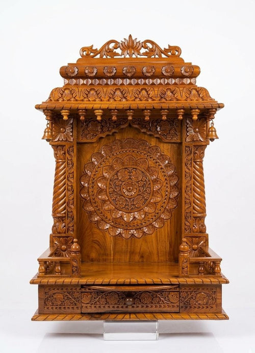 Premium Hand-Carved Teakwood Mandir (MediumSize)
