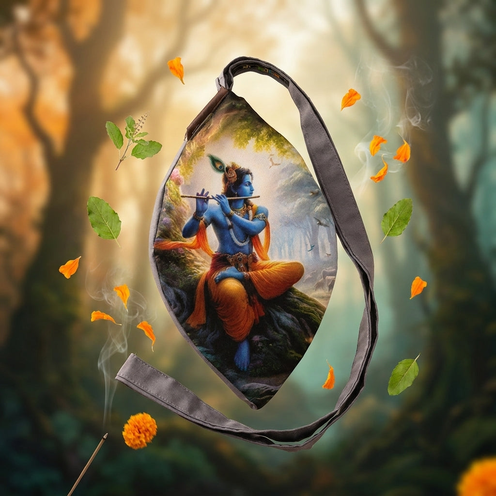 Krishna Playing Flute Bead bag
