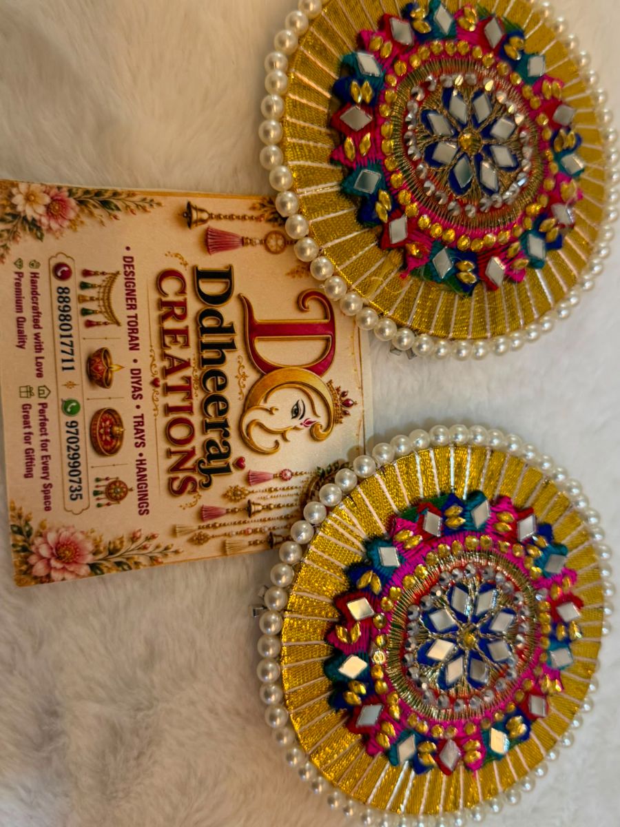 Mirror pearl diya
