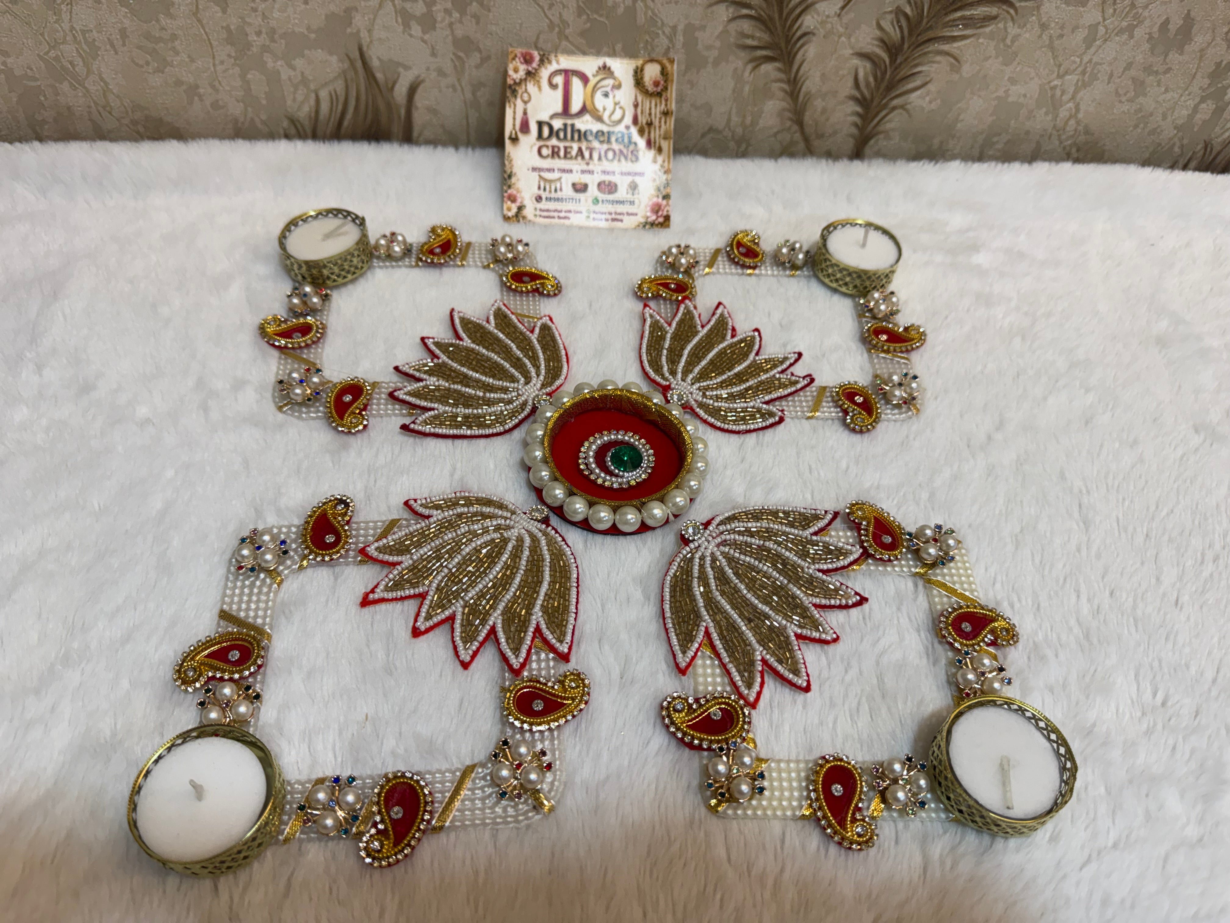 Crimson Bloom Rangoli