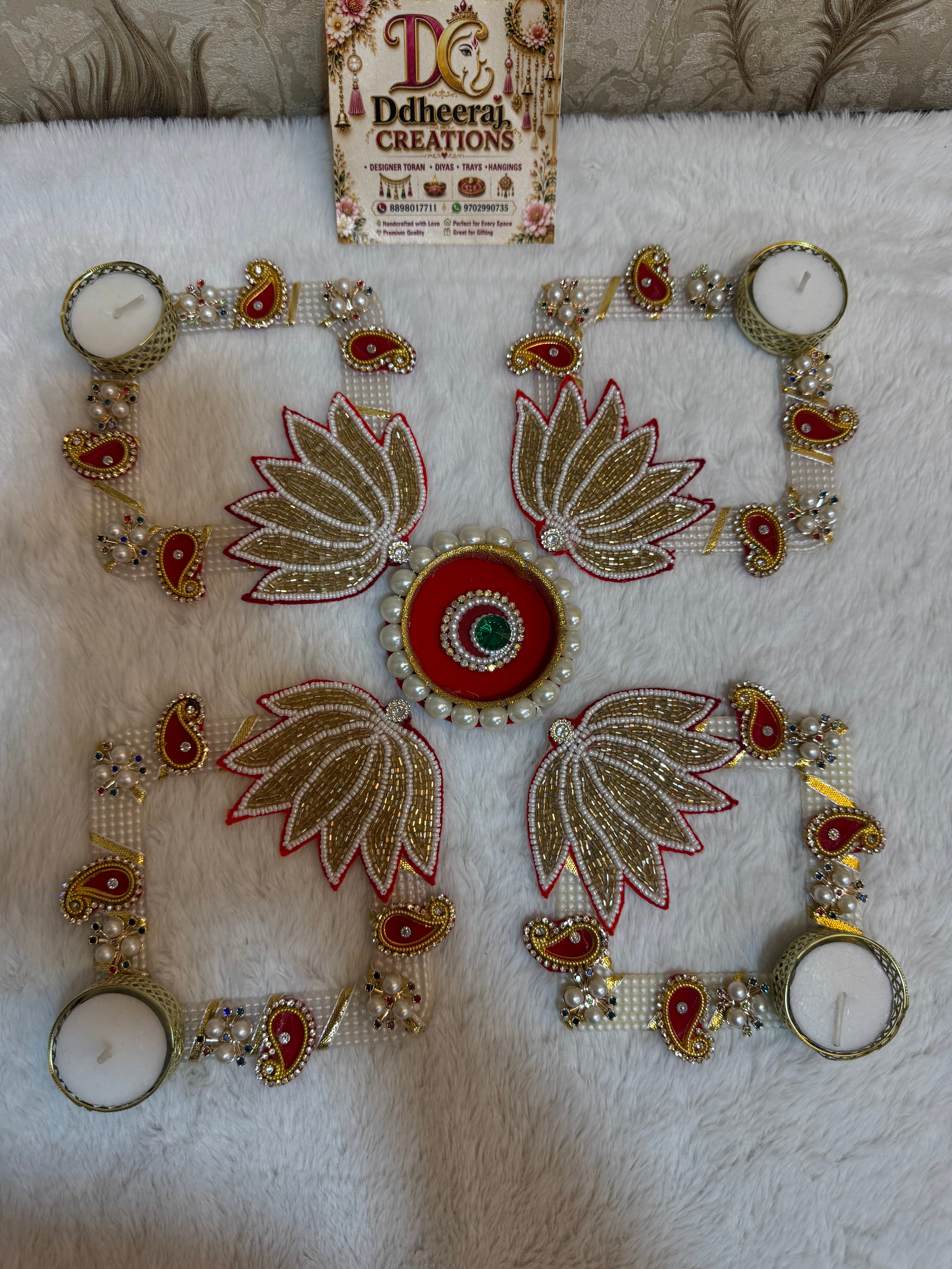 Crimson Bloom Rangoli